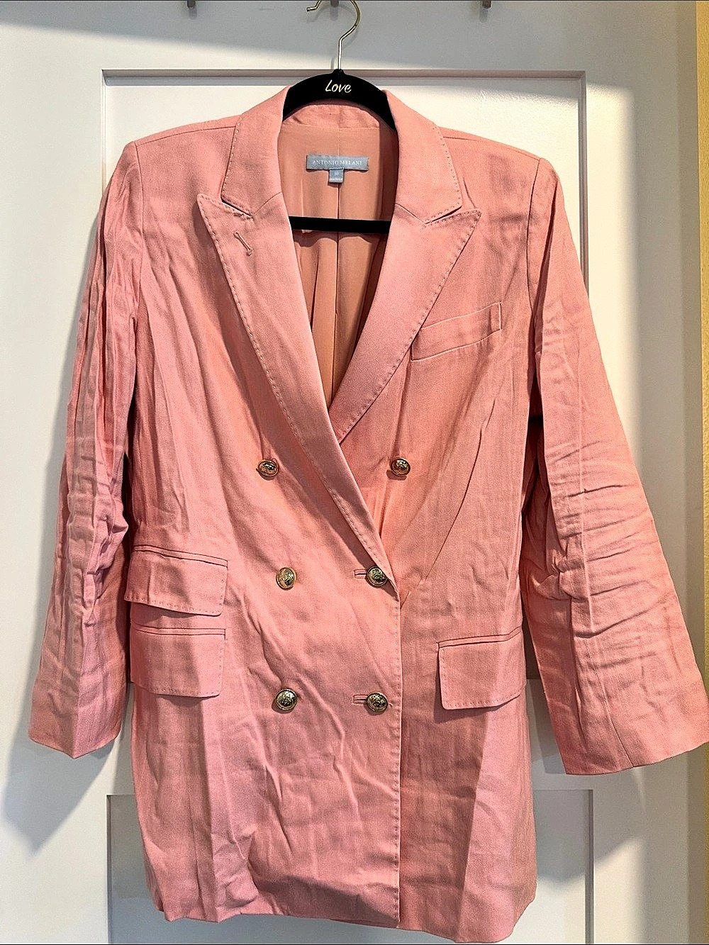 Antonio Melani Double-Breasted Blazer in Pink